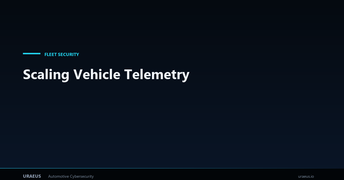 Scaling Vehicle Telemetry for Fleet Security | VxLabs